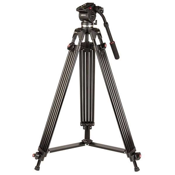 Kenro Twin Tube Aluminium Video Tripod Kit with VH01B Fluid Head