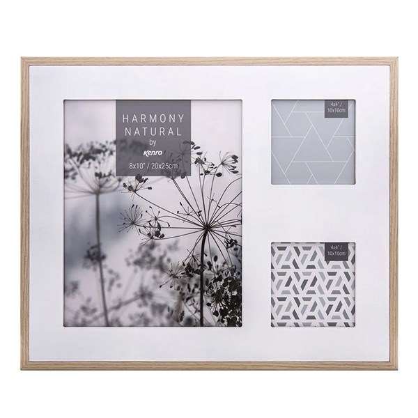 Harmony Natural Frame Collage for one 8x10 and two 4x4x09