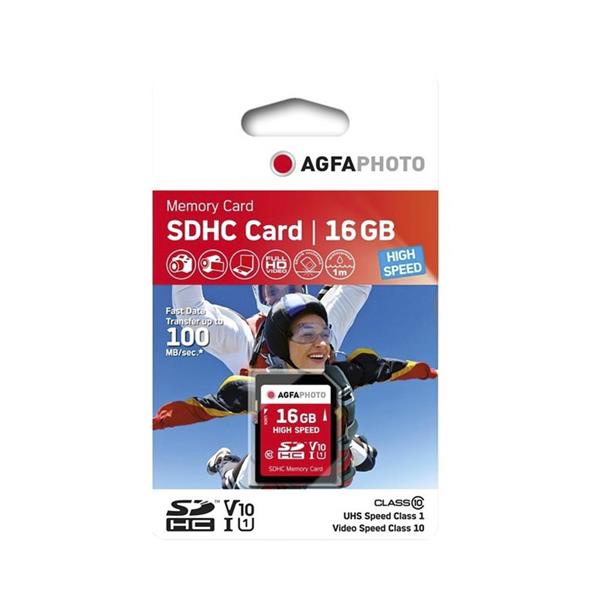 AgfaPhoto 16GB SDHC USH-1 U1 V10 Memory Card Open Box