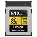 Lexar Professional GOLD 512GB CFexpress 4.0 Type B Card (3600MB/Sec)