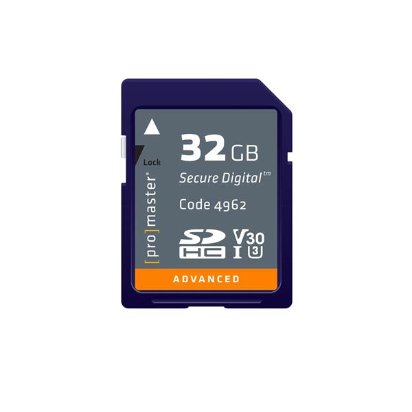 ProMaster Advanced 32GB SDHC V30 U3 Memory Card