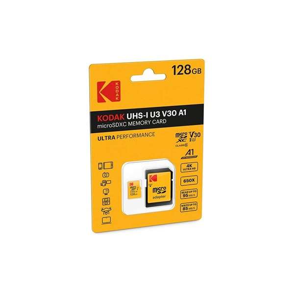 Kodak 128GB Micro SD UHS-I U3 V30 with Adapter