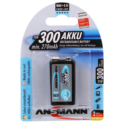 Ansmann MAXe 9V 250mAh Rechargeable Battery