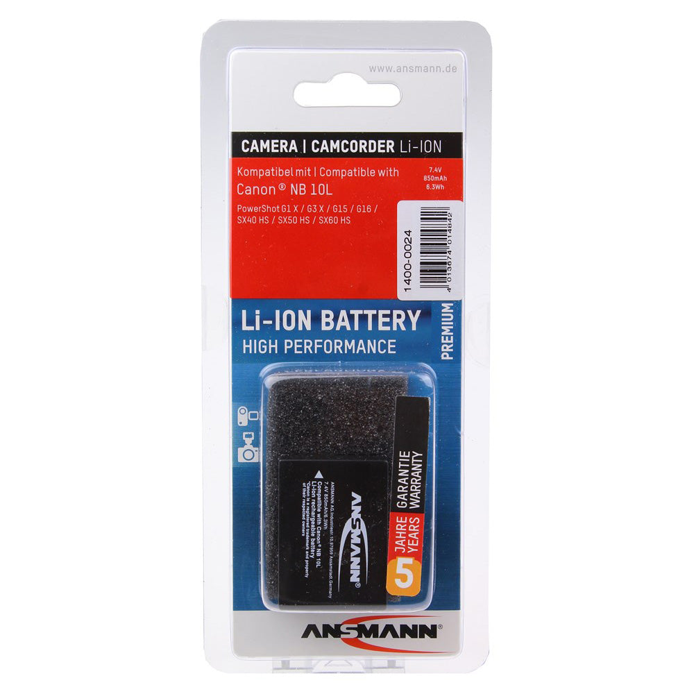 Ansmann Li-Ion Canon NB 10L