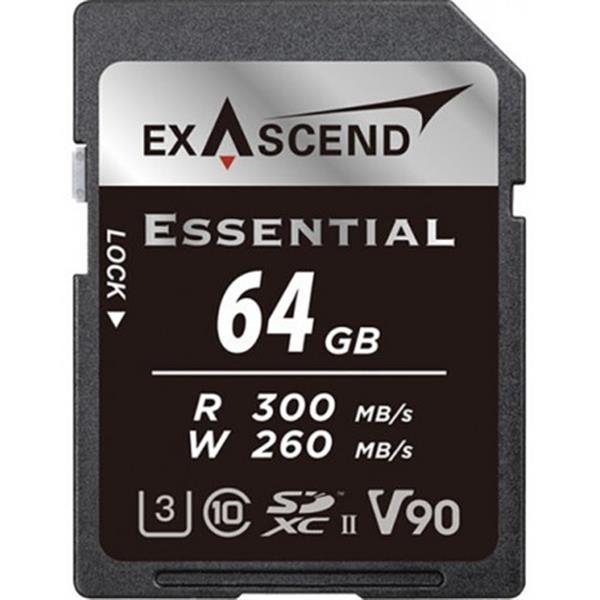 Exascend Essential 64GB SDXC UHS-II V90 W260MB/s Memory Card