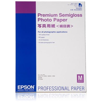 Epson Premium Semigloss A3 Photo Paper, 20 Sheets